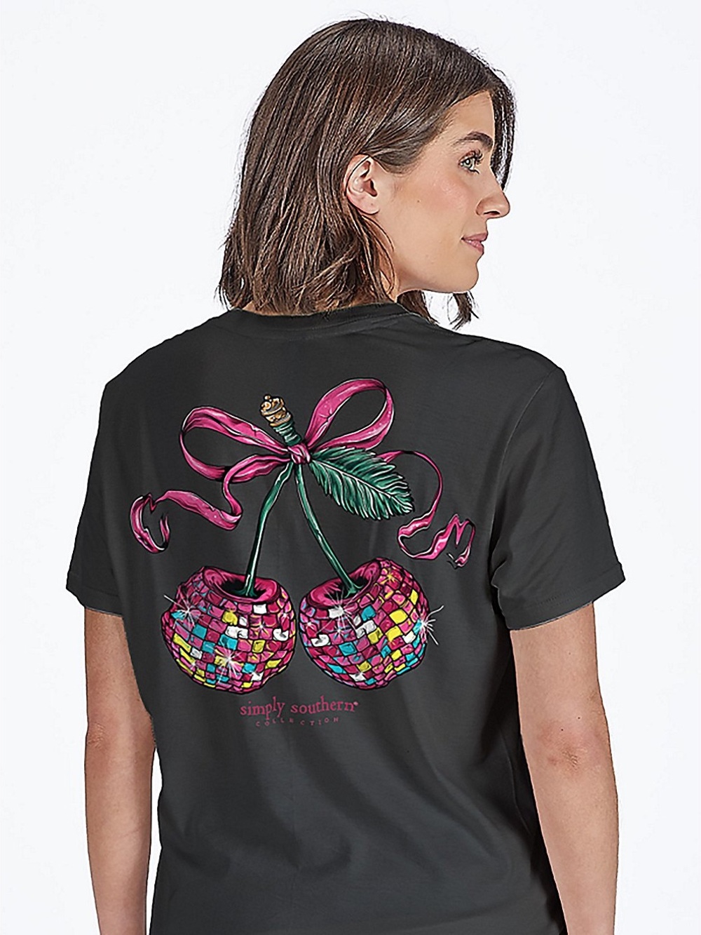 Simply Southern Women's Cherry Short Sleeve T-Shirt size L